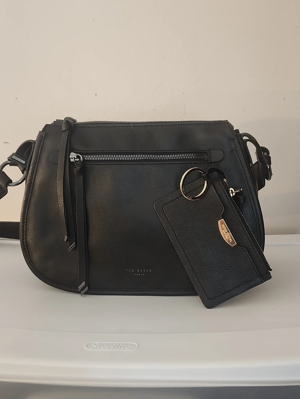 Ted Baker Crossbody/Saddle Bag w/Free Henri Bendel Cardholder/Keychain